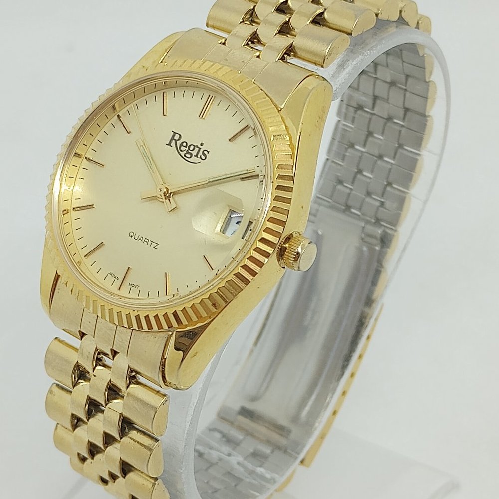 Regis 3505 Men's 33mm Gold Tone Quartz Date Watch